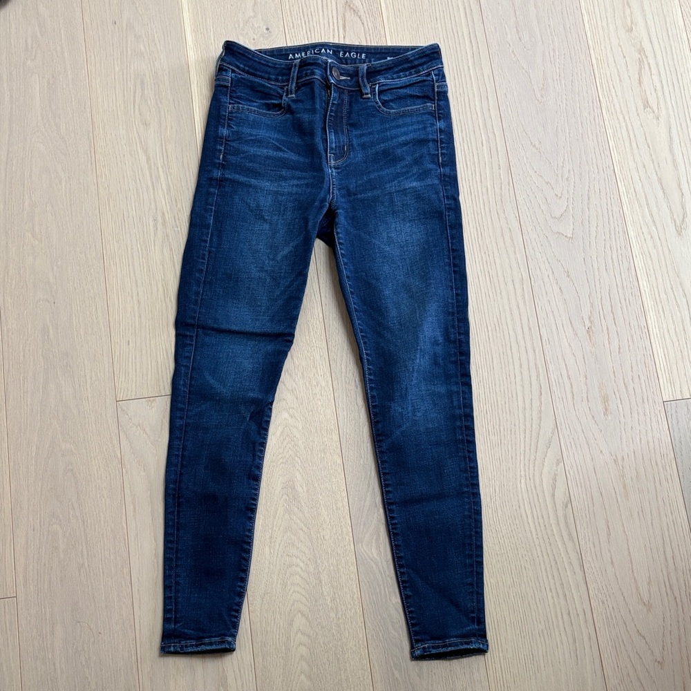 American Eagle Outfitters Women's Dark Blue Skinny Jeans